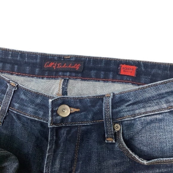 Cult of Individuality Jeans Sz 29 Bohemi Boot Cut Blue Distressed Thighs Hems - Picture 4 of 11